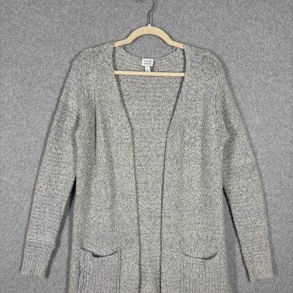 Peyton Jensen Cardigan Sweater‎ Small Gray Duster Chunky Long Lounge Cozy Comfy - Picture 2 of 13